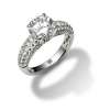 Pave Ring set with solitair Round Brilliant Diamond